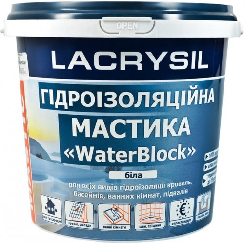 Мастика гідроізоляційна Lacrysil "Waterblock", 1,2 кг, білий